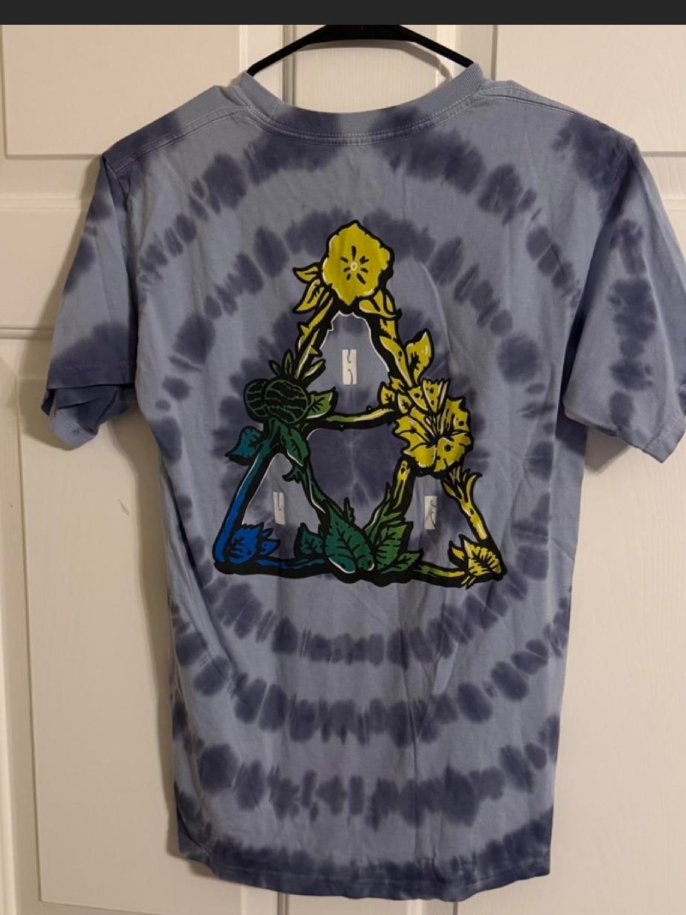 HUF Blue Tie-Dye Tee with Branded Hem Tag